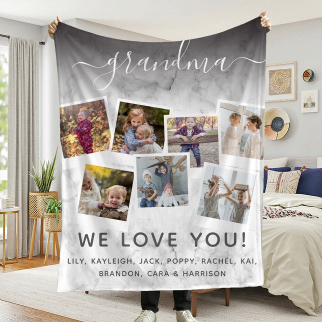 Manta Polar Cita y Collage de fotos elegante y personalizado d (Subido por el creador)