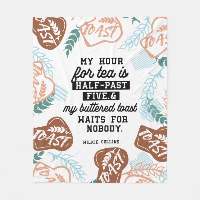 Manta Polar Citas de té y tostadas con mantequilla (Anverso)