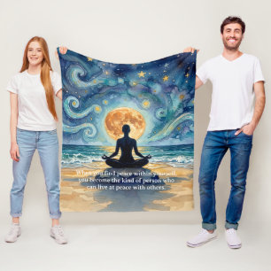 Manta Polar Citas de Yoga Meditación Cielo Nocturno Estrellado