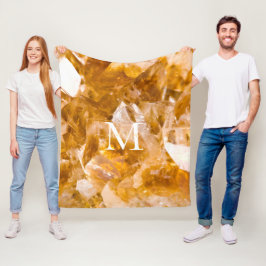 Manta Polar Citrine Birthstone Monograma Nombre Personalizado