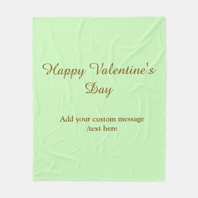 Manta Polar Citrus green brown happy Valentine's day simple  (Anverso)