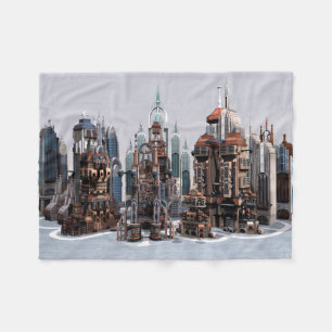 Manta Polar Ciudad de fantasía futurista Arte de horizonte de 
