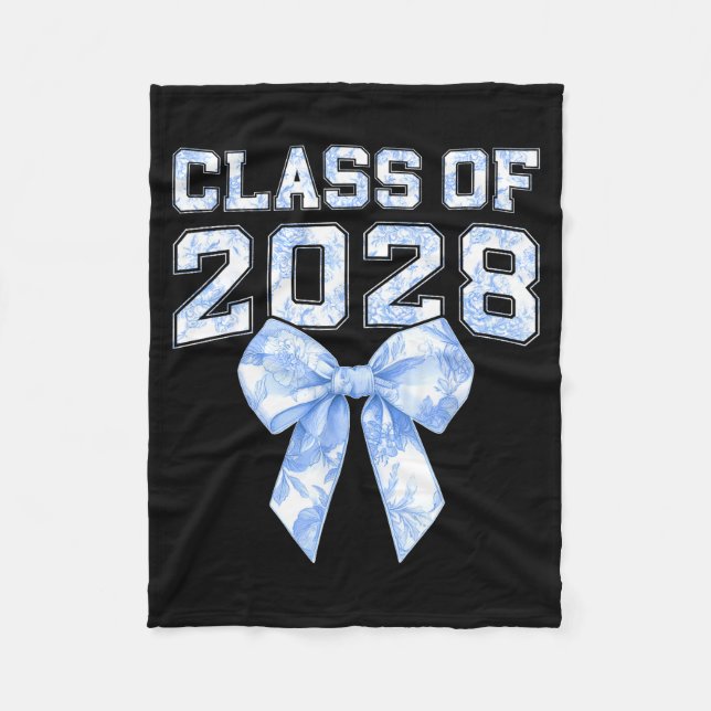 Manta Polar Cl Of 2028 Blue Toile Floral Coquette Bow Girl Kid (Anverso)