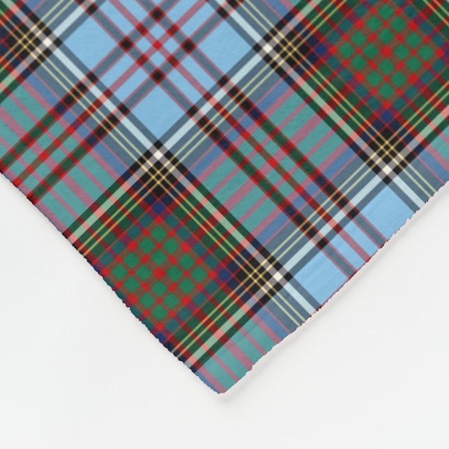 Manta Polar Clan Anderson azul claro Tartan (Esquina)