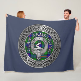 Manta Polar Clan Armstrong Escudo y Tartan Knot Throw Blanket
