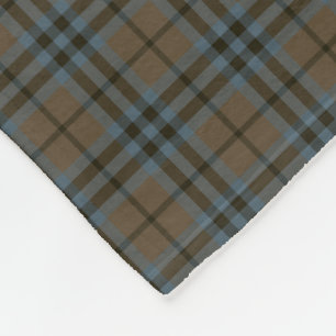 Manta Polar Clan Brown de Keith y tartán azul de la