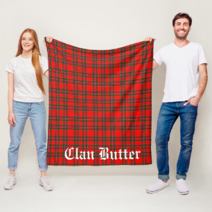 Manta Polar Clan Butter Tartán y Texto Personalizado