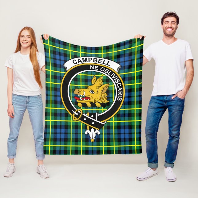 Manta Polar Clan Campbell De Breadalbane Antiguo Tartán Plaid (In situ)