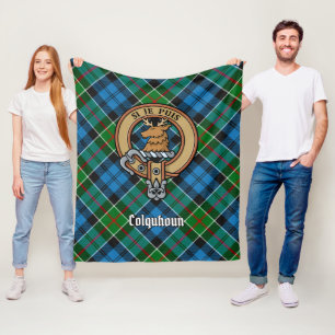 Manta Polar Clan Colquhoun Escudo sobre Tartán
