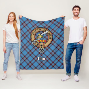 Manta Polar Clan Elliot Escudo sobre el antiguo tartán
