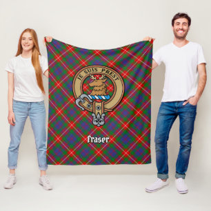 Manta Polar Clan Fraser de Lovat Escudo sobre Tartán
