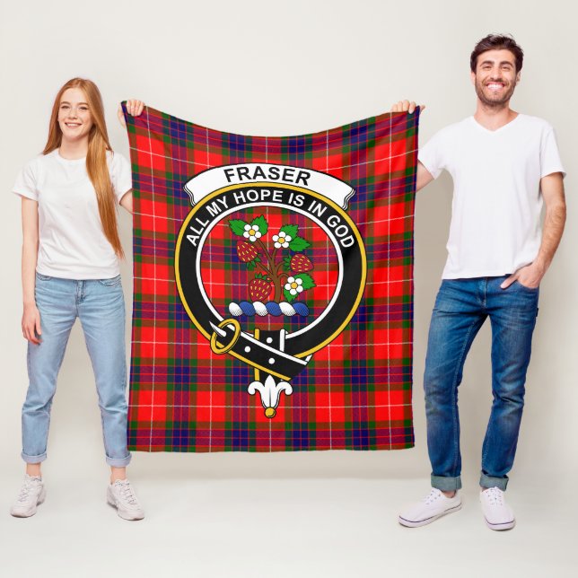 Manta Polar Clan Fraser Insignia de Clan Moderno Tartan Plaid (In situ)