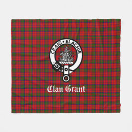 Manta Polar Clan Grant Escudo Badge y Tartán