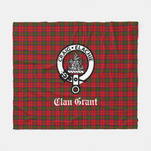 Manta Polar Clan Grant Escudo Badge y Tartán