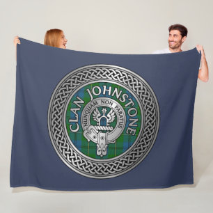 Manta Polar Clan Johnstone Escudo y Tartan Knot
