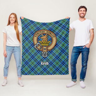 Manta Polar Clan Keith Escudo sobre Tartán