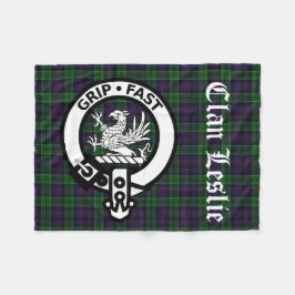 Manta Polar Clan Leslie Escudo Badge & Tartan