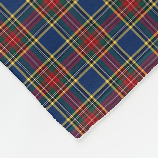 Manta Polar Clan MacBeth Tartan Blue y Red Plaid (Esquina)