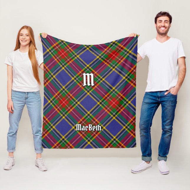 Manta Polar Clan MacBeth Tartan Fleece Blanket (In situ)