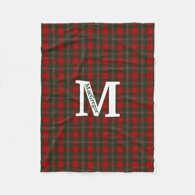 Manta Polar Clan MacGregor Tartan Plaid Personalizado (Anverso)
