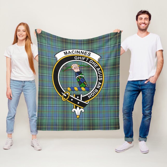 Manta Polar Clan MacInnes Antiguo Tartan Plaid (In situ)