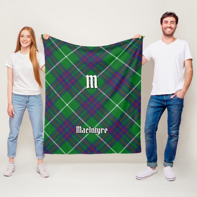 Manta Polar Clan MacIntyre Hunting Tartan Fleece Blanket (In situ)
