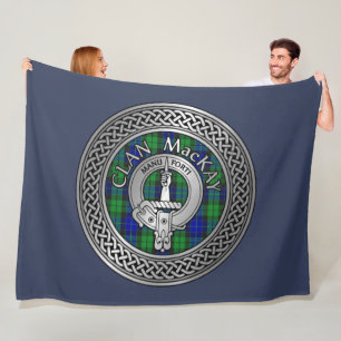 Manta Polar Clan MacKay Escudo & Tartan Knot Fleece Blanket