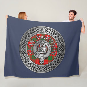 Manta Polar Clan MacKinnon Escudo & Tartan Knot Fleece Blanket