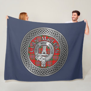 Manta Polar Clan MacLean Escudo & Tartan Knot Fleece Blanket