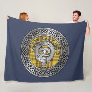 Manta Polar Clan MacLeod Escudo & Tartan Knot Fleece Blanket