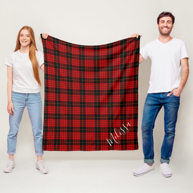 Manta Polar Clan MacQueen Tartan Plaid Nombre Personalizado (In situ)