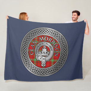 Manta Polar Clan Morrison Escudo y Tartan Knot Fleece Blanket