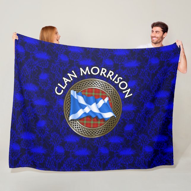 Manta Polar Clan Morrison Tartan Knot & Flag (In situ)
