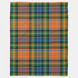 Manta Polar Clan Murray Plaid Tartan Blue Naranja Green Check