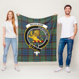 Manta Polar Clan Nicolson Caza Antiguo Tartán Plaid