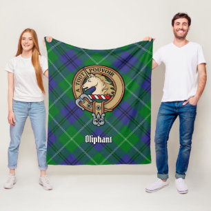 Manta Polar Clan Oliphant Escudo sobre Tartán