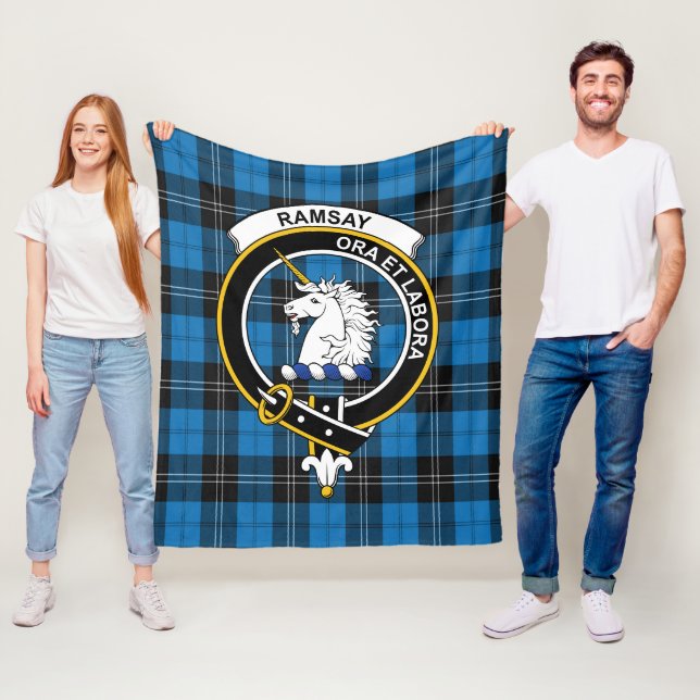 Manta Polar Clan Ramsay Blue Ancient Tartan Plaid (In situ)