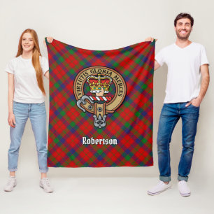 Manta Polar Clan Robertson Escudo sobre Tartán