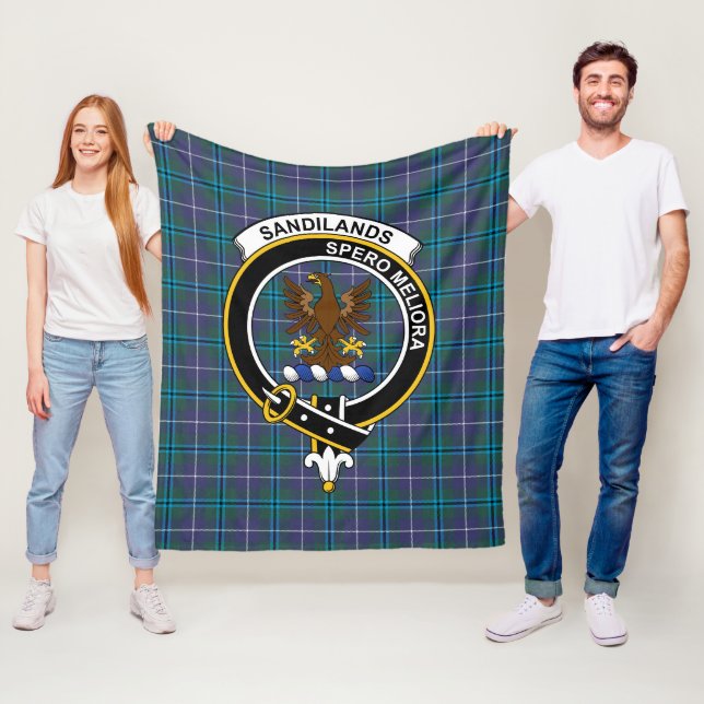 Manta Polar Clan Sandilands Modern Tartan Plaid (In situ)
