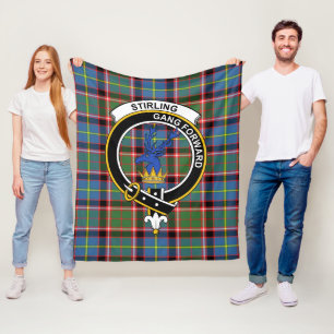 Manta Polar Clan Stirling (de Cadder-Present Chief) Tartán Pla