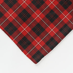 Manta Polar Clan tartán rojo y negro de Cunningham