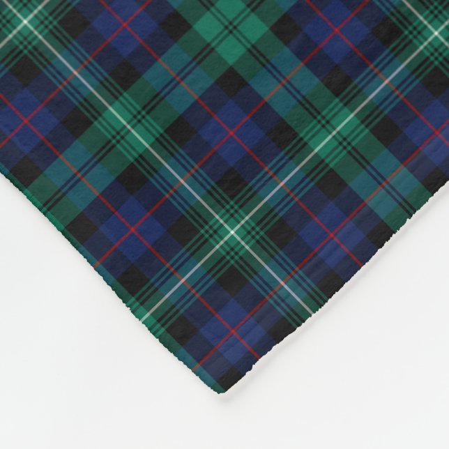 Manta Polar Clan Urquhart Tartan Blue y Green Scottish Plaid (Esquina)