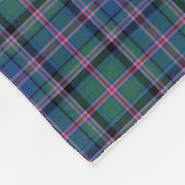 Manta Polar Clan verde y azul Cooper Scottish Tartán (Esquina)