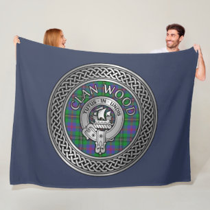 Manta Polar Clan Wood Escudo y Tartan Knot