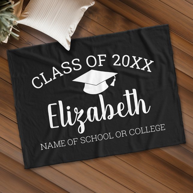Manta Polar Clase de 20xx Graduado Girly Script (Custom Fleece Blanket )