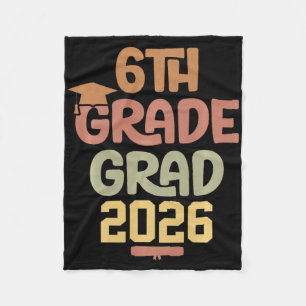 Manta Polar Clase Graduada de 6to Grado de 2026 Graduación Neg