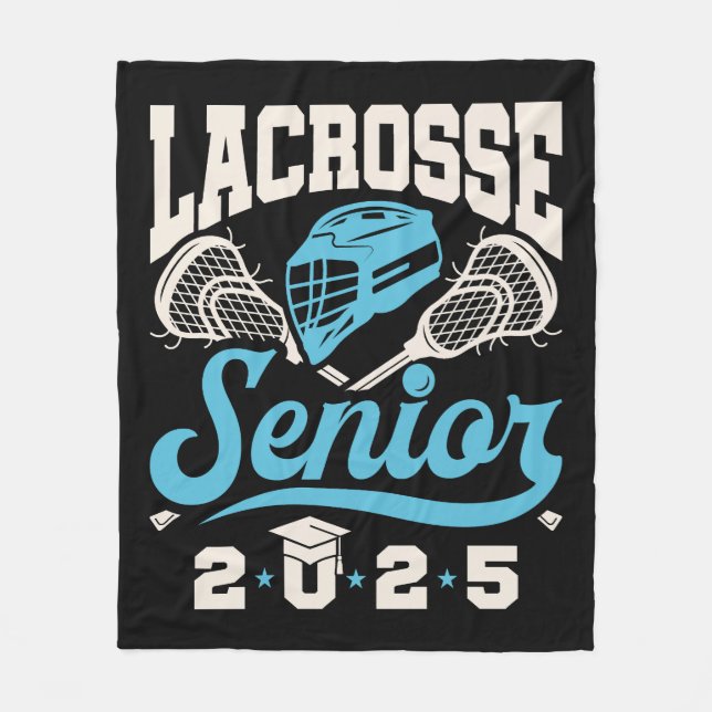 Manta Polar Clase Senior Lacrosse de 2025 Graduación (Anverso)