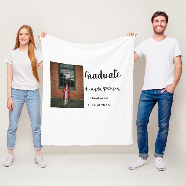 Manta Polar Clásica graduación agregar nombre de foto clase de (In situ)