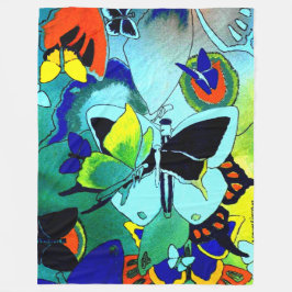 Manta Polar Clásica mariposa Collage Springtime Fleece