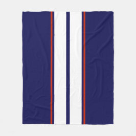 Manta Polar Clásicas rayas de Carreras roja, blanca y azul